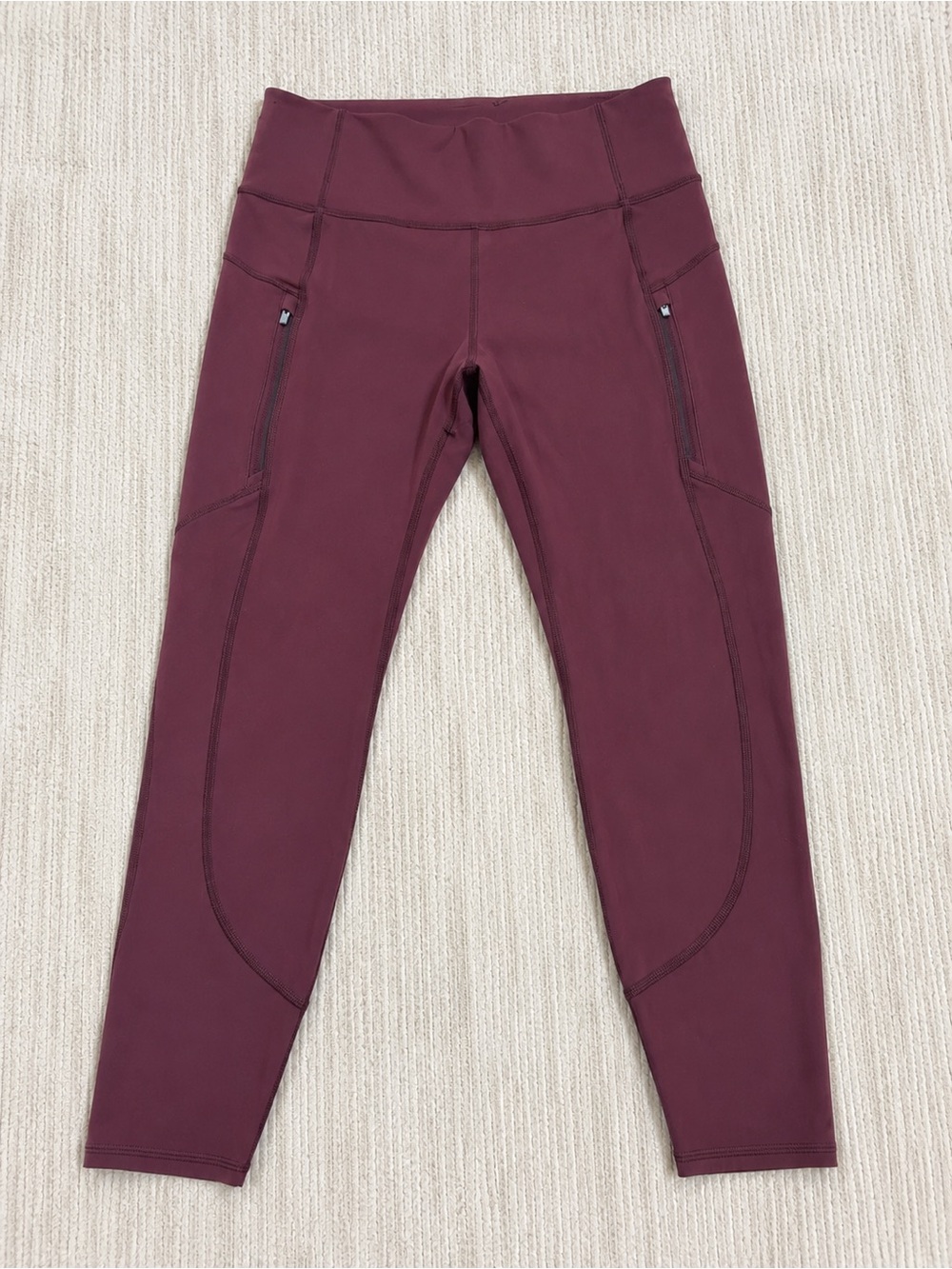 Athleta Rainier Tight Leggings High Rise Side Zip Pockets Womens Large (z)
